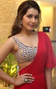 hot girl in red saree